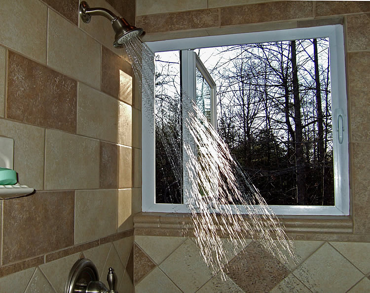 bathroom tile window